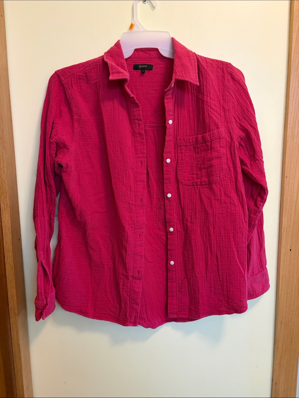 Quince Women's Button-Down Shirt in Bright Fuchsia